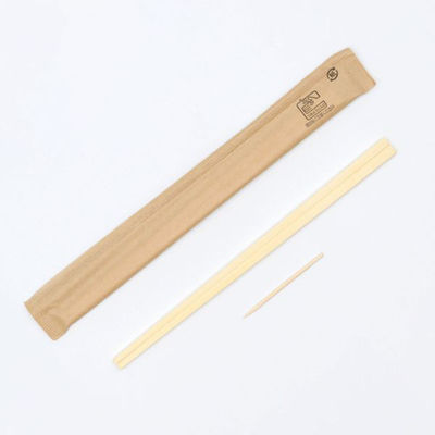 マスキ 割箸 紙完封箸 未晒無地 楊枝入 白楊元禄8寸　4000枚(100枚×40) 00682933（直送品）