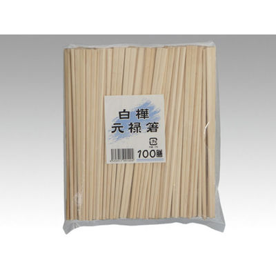 マスキ 割箸 白樺元禄8寸 100膳入 50点 2152465 1セット(50点入)（直送品）