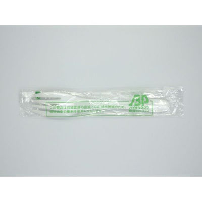 カトラリー バイオプラフォーク140 ナチュラル 個包装　3000枚(100枚×30) 896 ホウケン産業（直送品）