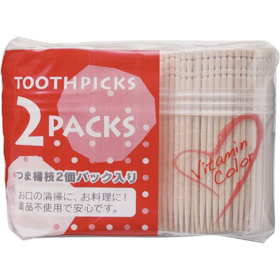 やなぎプロダクツ 割箸 ビタミンカラー楊枝 L-400×2P 100点 J-125 1セット(100点入)（直送品）