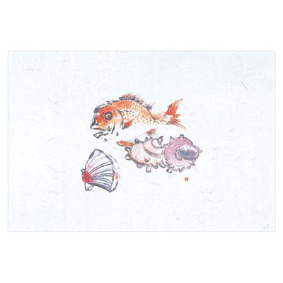 マイン 紙・演出小物 M33-087 四季紙 千寿 海の幸 100枚入　10点　1セット(10点入)（直送品）