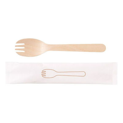 やなぎプロダクツ カトラリー 紙完封木製先割れスプーン16cm 100本入 30点 Y-198 1セット(30点入)（直送品）