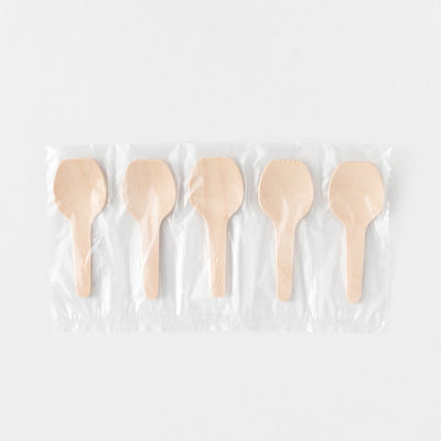 アサヒグリーン カトラリー　木製スプーン60 透明5連袋　10000枚(100枚×100) 10065000（直送品）