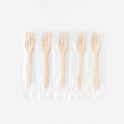 アサヒグリーン カトラリー　木製フォーク100 透明5連袋　10000枚(100枚×100) 10435000（直送品）