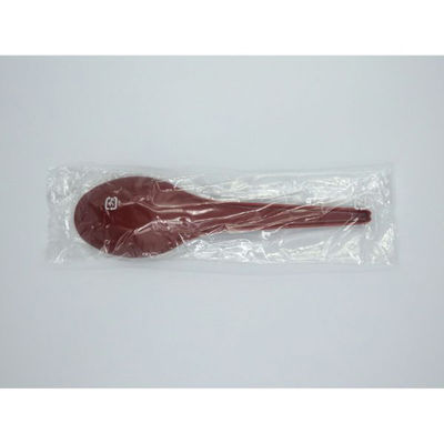 カトラリー れんげ140 エンジ 個包装　2500枚(100枚×25) 868 1セット(2500枚(100枚×25)入) ホウケン産業（直送品）