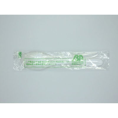 カトラリー バイオプラスプーン140 ナチュラル 個包装　3000枚(100枚×30) 894 ホウケン産業（直送品）