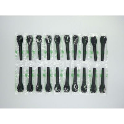 カトラリー バイオプラアイススプーン85 ブラック 10連　6000枚(1000枚×6) 906 ホウケン産業（直送品）