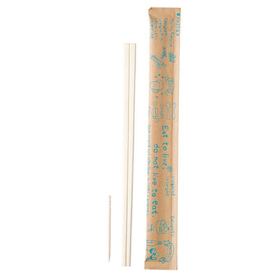 九州紙工 箸 クラフトカフェ完封箸 ブルー【weeco】 4000枚(100枚×40) CF-2 1セット(4000枚(100枚×40)入)（直送品）