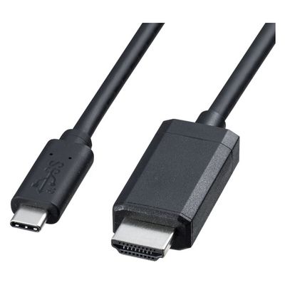 サンワサプライ TypeC-HDMI変換ケーブル(ブラック・3m) KC-ALCHD30K 1本（直送品）