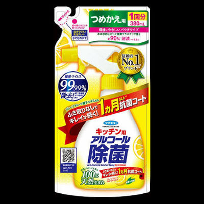 フマキラー キッチン用アルコール除菌スプレーつめかえ用 380ml 4902424448559 1個（直送品）