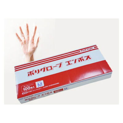 パックスタイル PSポリ手袋 半透明 箱入 M 00437322 1箱（100枚）（直送品）
