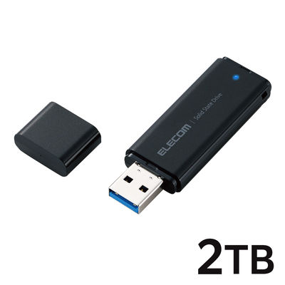 SSD 外付け 2TB キャップ式 USB3.2(Gen1) 小型 ブラック ESD-EMC2000GBK エレコム 1個（直送品）
