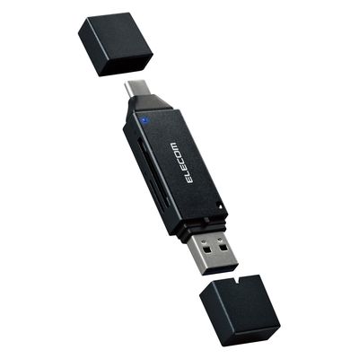 SDカードリーダー USB Type-C & USB-A 両対応 直挿し ブラック MR3C-D207BK/EC エレコム 1個（直送品）