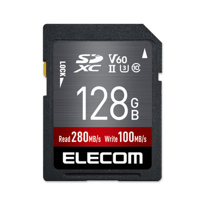 SDカード SDXC 128GB Class10 UHS-II U3 V60 MF-FS128GU23V6R エレコム 1個（直送品）
