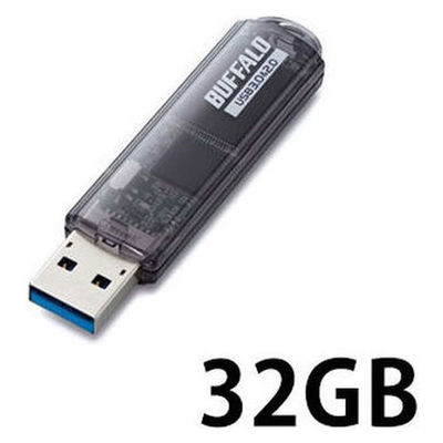 バッファロー USB3.0対応 USBメモリー スタンダードモデ RUF3-C32GA-BK 1台（直送品）