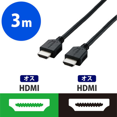HDMIケーブル 3m 4K対応 イーサネット対応 業務用簡易パッケージ DH-HD14EL30/RS エレコム 1本（直送品）