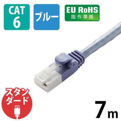 エレコム EU RoHS指令準拠 CAT6対応 爪折れ防止 LANケーブル LD-GPT/BU7/RS 1本（直送品）