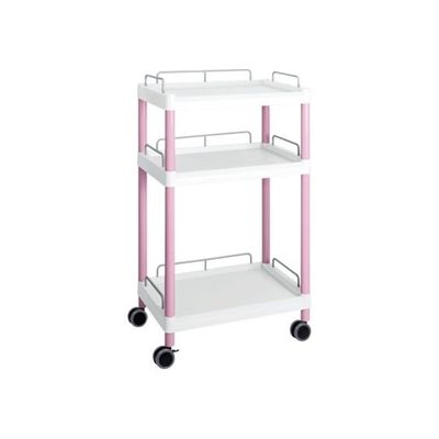 アズワン モバイルイージーカート(トールタイプ/ワイド32) 3段 ガード枠あり (ピンク) ME32G 1個 3-6644-07（直送品）