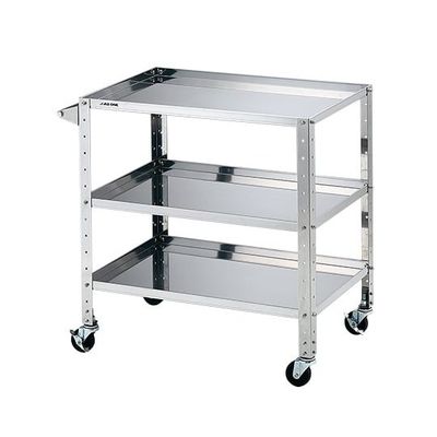 アズワン ステンレスヘビーワゴン 枠付きラージ 3段 3-1557-04 1個（直送品）