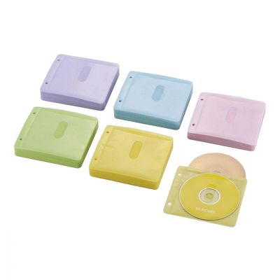 エレコム Ｂｌｕーｒａｙ対応不織布ケース　２穴　１２０枚入　２４０枚収納　5色 CCD-NBWB240ASO 1個（直送品）
