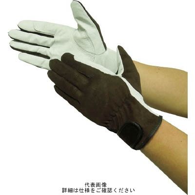 ユニワールド 豚本革手袋(袖口マジックタイプ) WORKS HOMME ハイブリッド マグナム(当付) L 2730-L 1双（直送品）