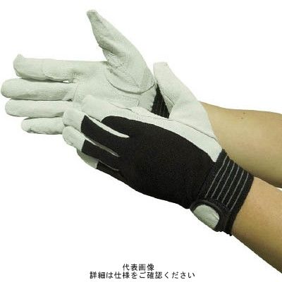 ユニワールド 豚本革手袋(袖口マジックタイプ) 革手工房 豚スエード 背抜き当付マジック L 310-L 1双 819-0572（直送品）