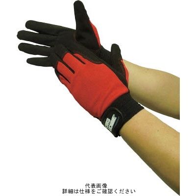 ユニワールド WORKS HOMME 人工皮革手袋 背抜き レッド M 3750-RD-M 1双 819-0508（直送品）