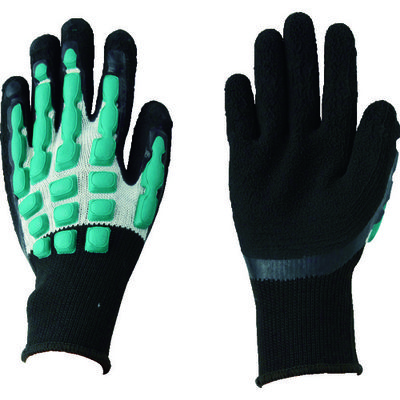 丸五 すべり止め手袋(手甲ガード付) まもるくん#920 ブラック/グリーン L MAMORU920-BK/GR-L 1双 785-6857（直送品）