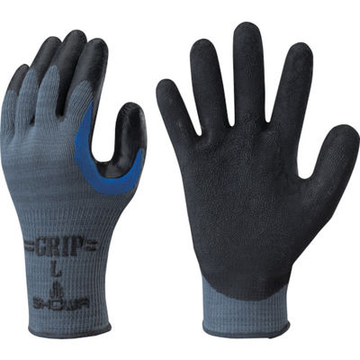 ショーワグローブ ショーワ ゴム背抜き手袋 No330股付グリップ 3双パック ブラック Lサイズ NO330-L3P 1組(3双)（直送品）