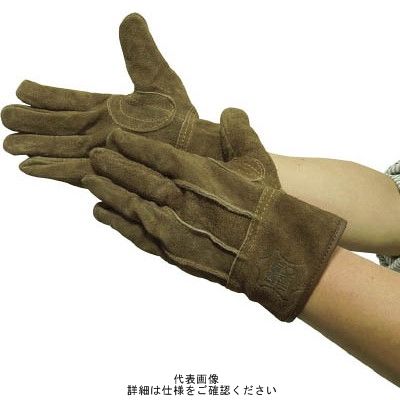 ユニワールド 牛床革オイル加工手袋(袖なしタイプ) 革手工房 A級オイル牛床革 背縫い ブラウン M KS445-M 1双 819-0524（直送品）