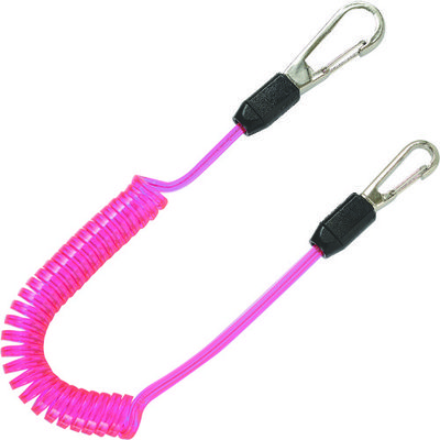 TOP コンパクトセーフティコードHisqare 蛍光ピンク 最大長さ1300/自然長380mm SFC-412SP 1本(1個)（直送品）