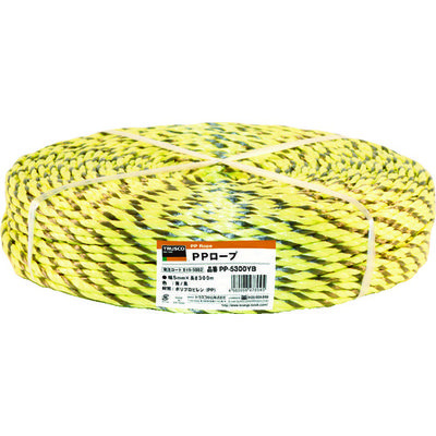 トラスコ中山 TRUSCO PPロープ 幅5mmX長さ300m 黄黒 PP-5300YB 1巻 819-5082（直送品）