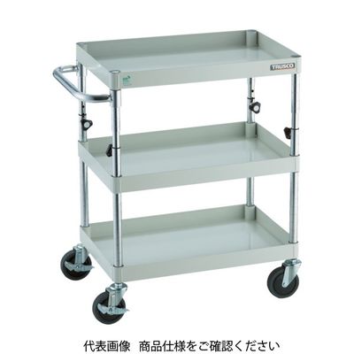 TRUSCO ツールワゴン フェニックスワゴン 省音 900X600XH880~1130 3段 ホワイト PEW-A993-W 1台（直送品）