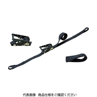 シライ ベルトラッシング(ラチェットバックル式) ベルタイト[[R上]] JIS認証品 黒 両端アイ形 RE50LB6 1本(1個)（直送品）
