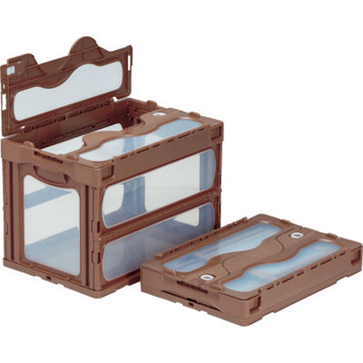 三甲 サンコー フタ一体型折りたたみコンテナー 559230 マドコンCー60Bブラウン SKO-C-60B-BR 1個 795-8706（直送品）