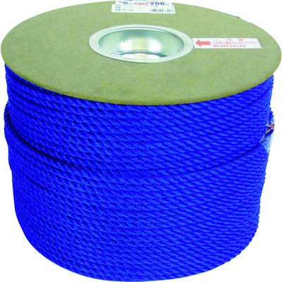 ユタカメイク ポリエチレンロープドラム巻 6mm×200m ブルー PRE-102 1巻 794-7526（直送品）