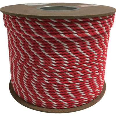 ユタカメイク アクリル紅白ロープ 6mm×200m PRZ-10 1巻 794-8051（直送品）