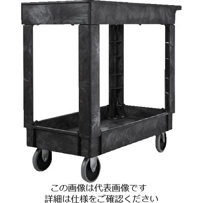 ニューウェルブランズ・ジャパン ラバーメイド 2シェルフユーティリティーカート ブラック 9T6607 1台 819-4741（直送品）