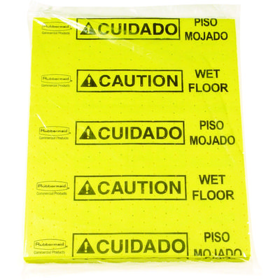 ラバーメイド 標示スタンド交換用シート(外国語対応) オーバーザスピル パッド (大) イエロー 425204 1組(22枚)（直送品）