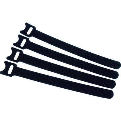 トラスコ中山 TRUSCO マジックバンド 耐候性 ストラップ 15cm 黒 (4本入) MKSW-1915-BK 1袋(4本)（直送品）