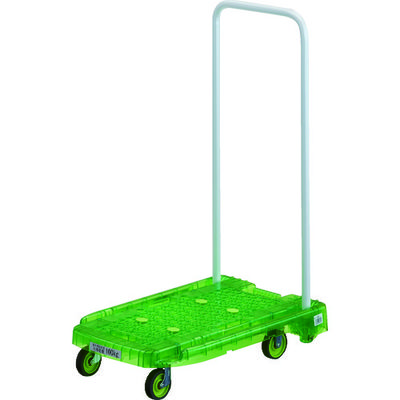 トラスコ中山 TRUSCO 【売切廃番】樹脂台車 アクロキャリー PC製 省音車輪 600X390 グリーン透明 AC-1PC-GN 1台（直送品）