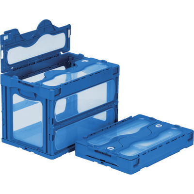 三甲 サンコー フタ一体型折りたたみコンテナー 559230 マドコンCー60Bブルー SKO-C-60B-BL 1個 795-8692（直送品）