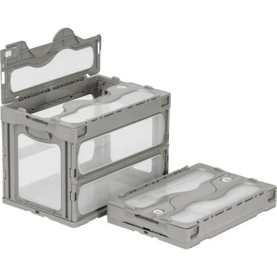 三甲 サンコー フタ一体型折りたたみコンテナー 559230 マドコンCー60B ライトグレー SKO-C-60B-GLL 1個（直送品）