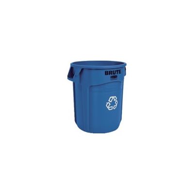 ラバーメイド ラウンドブルートコンテナ スリット付き 75.7L ダークブルー リサイクルマーク付き 26207365 1個（直送品）