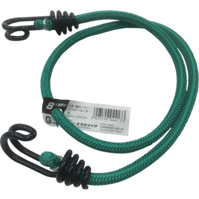ユタカメイク ゴム バンジーコード 8mm×800mm 緑 BC-8811 1本 794-4349（直送品）