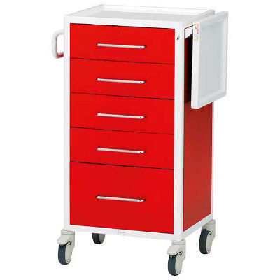 ケルン 救急カート タイプS(5段) レッド KC-1300 1台 24-5339-00-05（直送品）