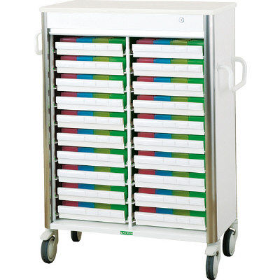 ケルン 与薬カート レギュラータイプ(2列)20床用 ホワイト KC-470-S 1台 24-3920-00-04（直送品）