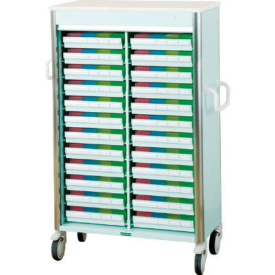 ケルン 与薬カート レギュラータイプ(2列)24床用 ライトグリーン KC-472-S 1台 24-3920-02-02（直送品）