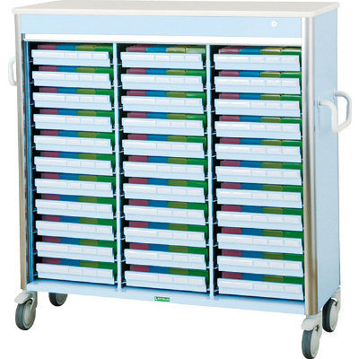 ケルン 与薬カート レギュラータイプ(3列)33床用 ライトブルー KC-476-S 1台 24-3921-01-01（直送品）