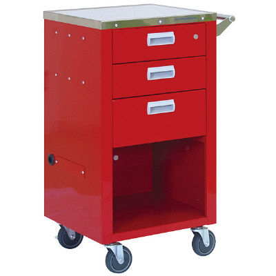 松吉医科器械 マツヨシ救急カート エコノミータイプ（レッド）MY-4660R　24-5055-00 1台（直送品）